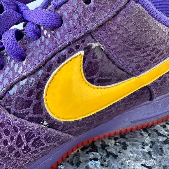 Nike Air Force 1 Low Premium Eddie Cruz. Size 12 Snake Skin “Lakers” West. main image 6